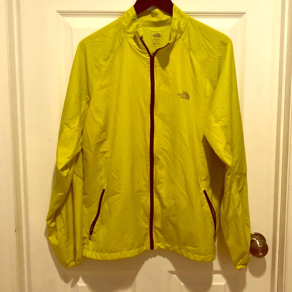 Men’s north face yellow light weight rain jacket
